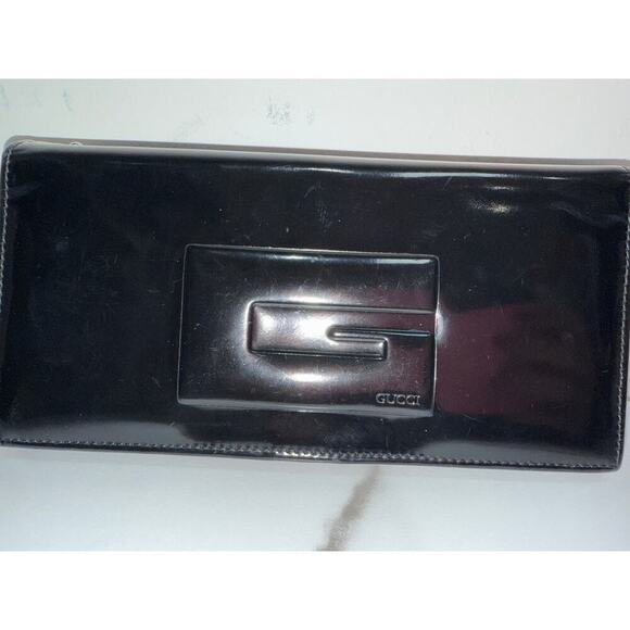 Gucci Patent Leather Chain Wallet in Black - Picture 2 of 8